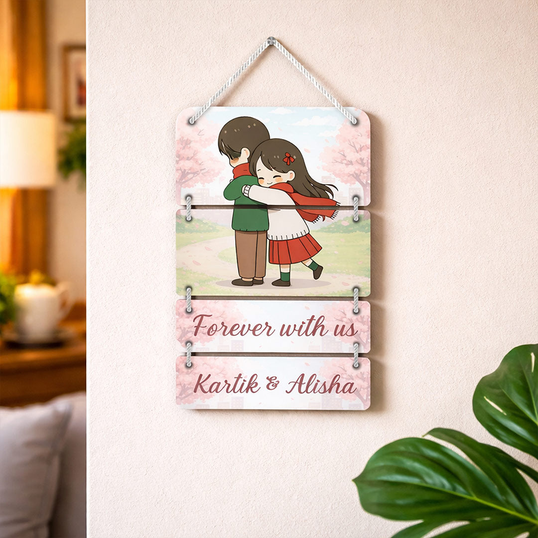 Personalized Couple Wall Hanging Frame (15x9 Inch) | Love Craft Gifts