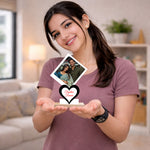 Personalized Couple Photo Heart Table Top with Custom Design (6x8 Inch) Romantic Desk Décor Gift | Love Craft Gifts