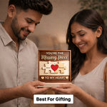Personalized Wooden Couple Puzzle Name Frame 6x6 Inch Custom Romantic Table Décor Gift | Love Craft Gifts