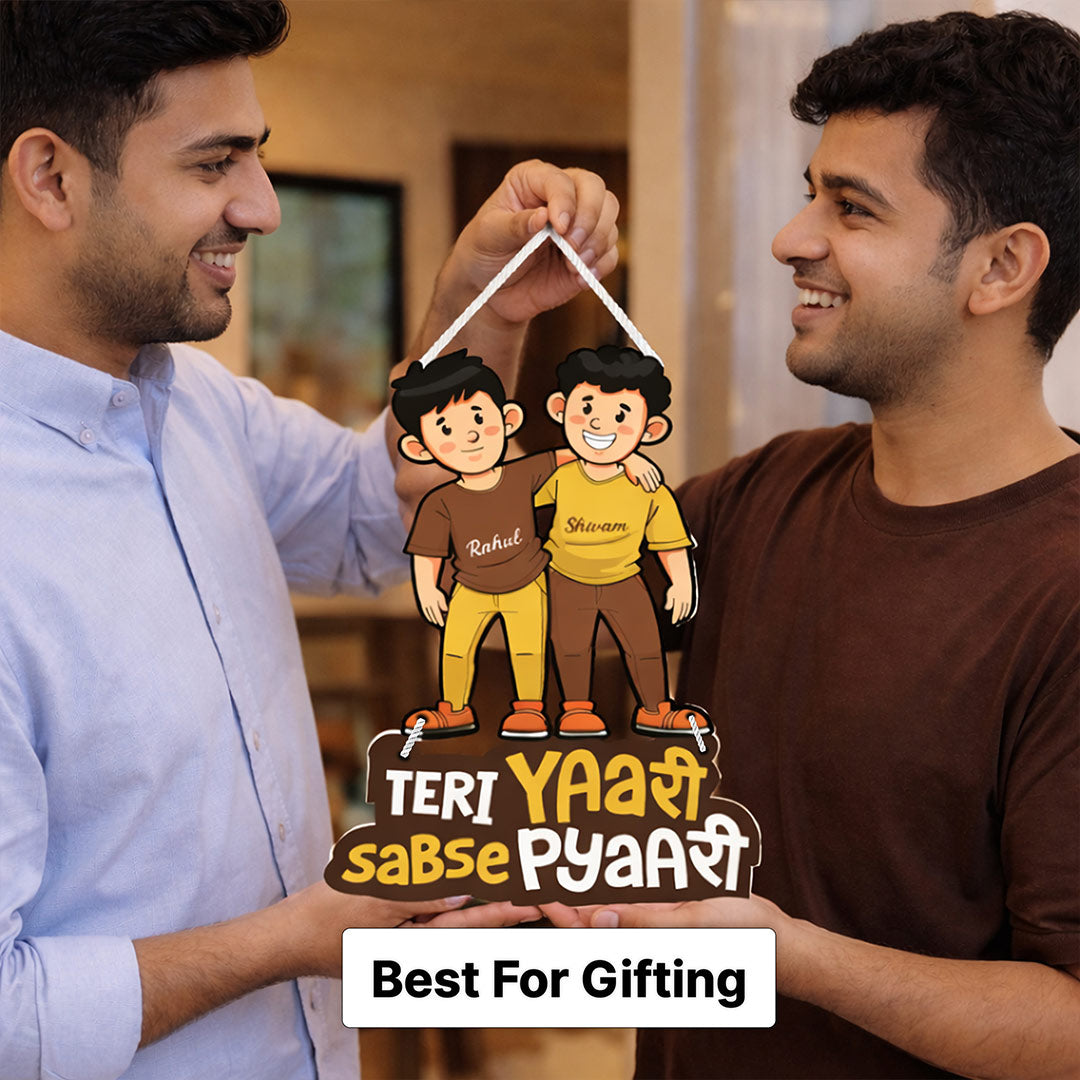 Personalized Friends Hanging Wall Frame – Custom Name Friendship Wall Décor (9×13 Inch) | Love Craft Gifts