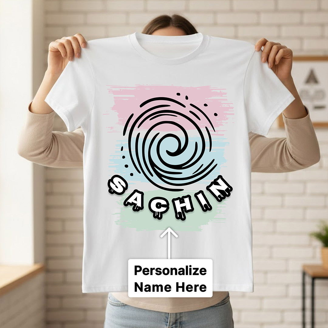 Personalized Swirl Name White T-Shirt for Girls – Custom Name Printed Trendy Tee | Love Craft Gifts