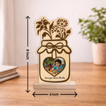 Personalized Wooden Jar Photo Frame for Kids – Custom Baby Photo Stand Gift (8x4 Inch) | Love Craft Gifts