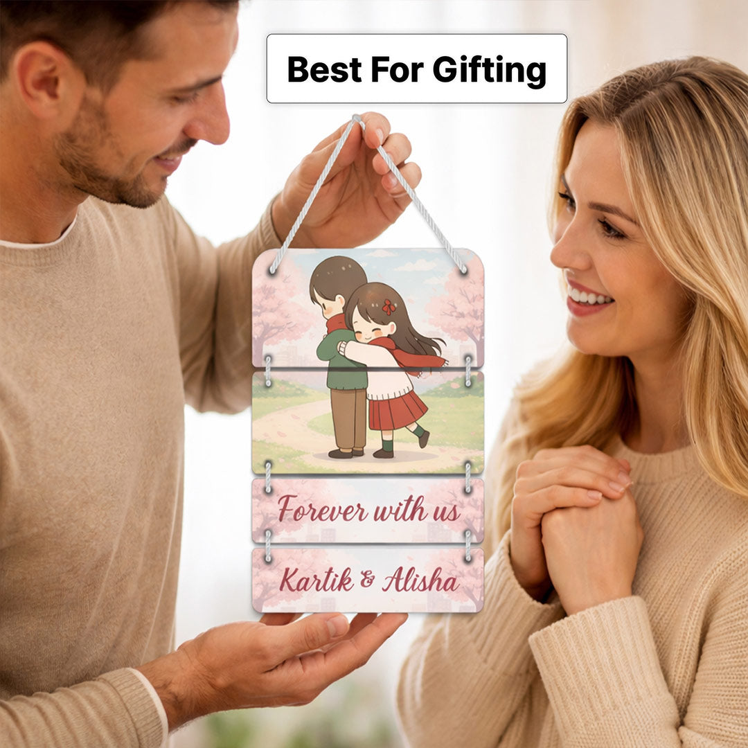 Personalized Couple Wall Hanging Frame (15x9 Inch) | Love Craft Gifts