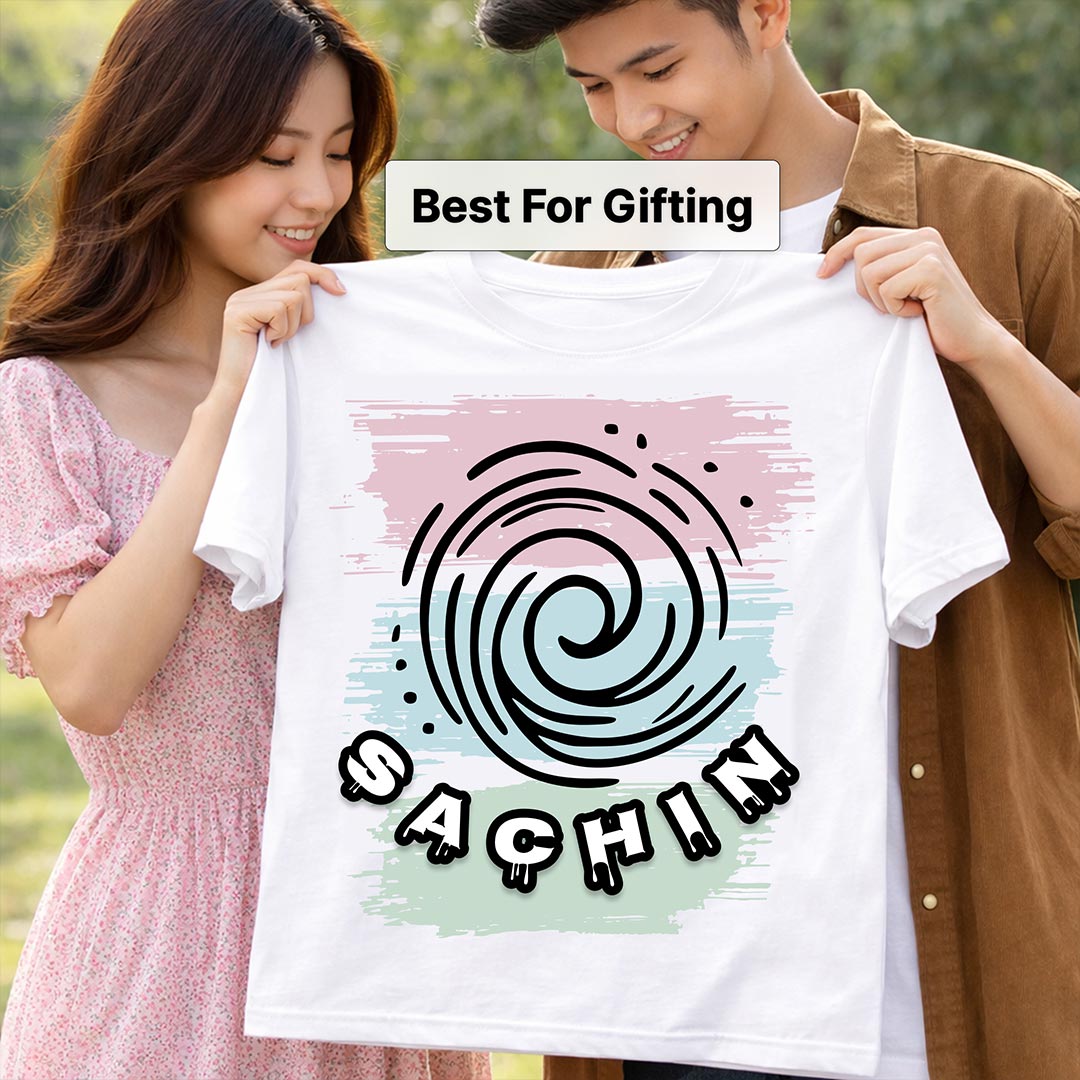 Personalized Swirl Name White T-Shirt for Girls – Custom Name Printed Trendy Tee | Love Craft Gifts
