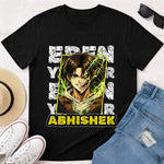 Personalized Anime Attack Style Name T-Shirt for Men & Women – Custom Printed Black Tee | Love Craft Gifts