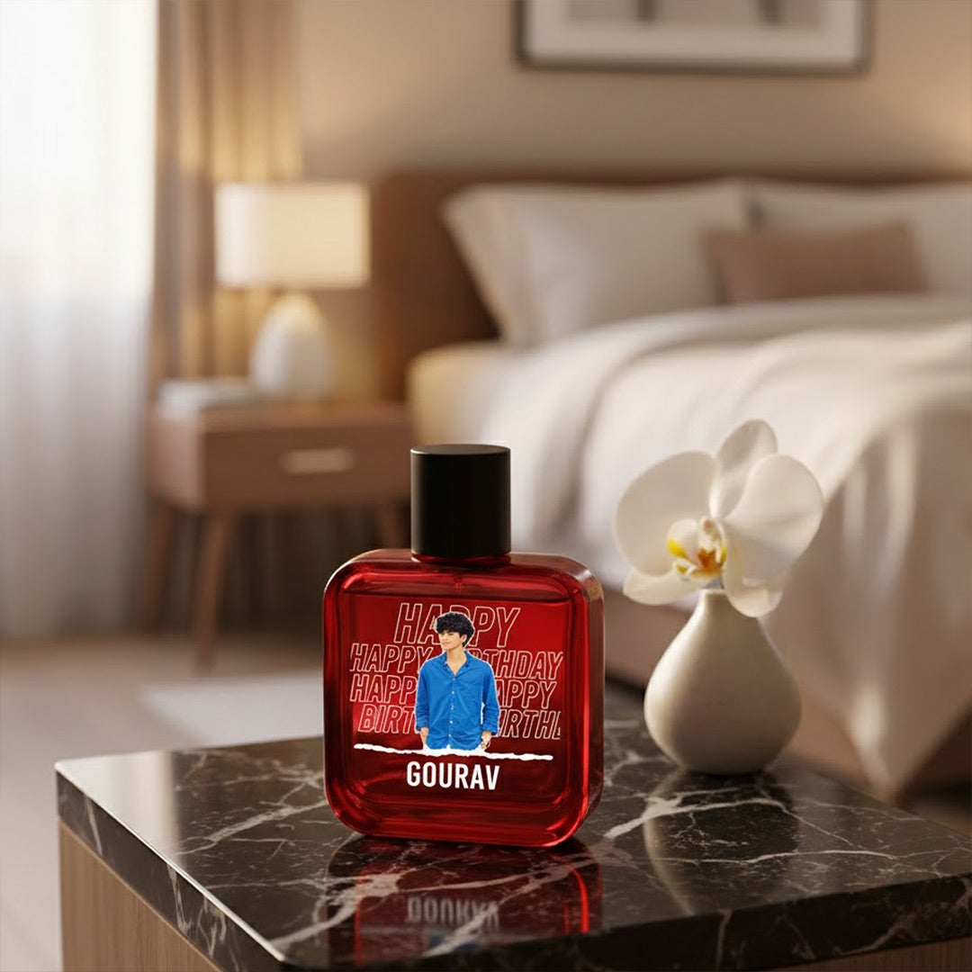 Personalized Happy Birthday Wild Stone Ultra Sensual Perfume – 100ml | Custom Name & Photo Bottle | Love Craft Gifts