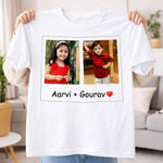 Personalized Kids Photo & Name Print White T-Shirt – Custom Unisex Casual Wear | Love Craft Gifts