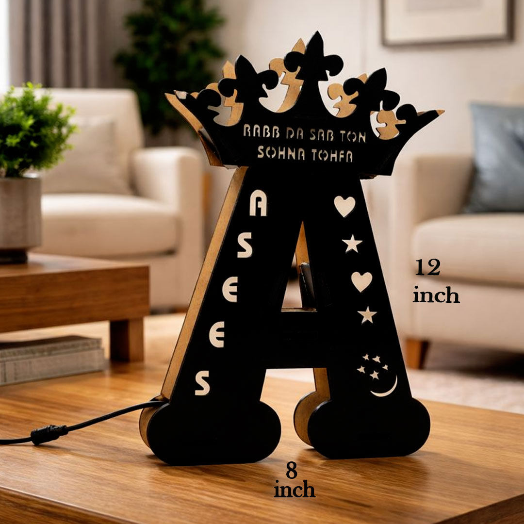 Personalized Alphabet A LED Name Lamp – Custom Initial A Night Light | Love Craft Gifts