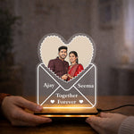 Personalized LED Acrylic Heart Lamp with Photo & Name Custom Warm White Light Couple Night Lamp (5x7 Inch) Romantic Gift for Husband, Wife & Girlfriend | Love Craft Gifts