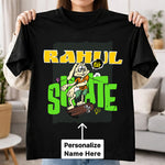 Personalized Skater Bunny Name T-Shirt for Men & Women – Custom Printed Black Street Style Tee | Love Craft Gifts