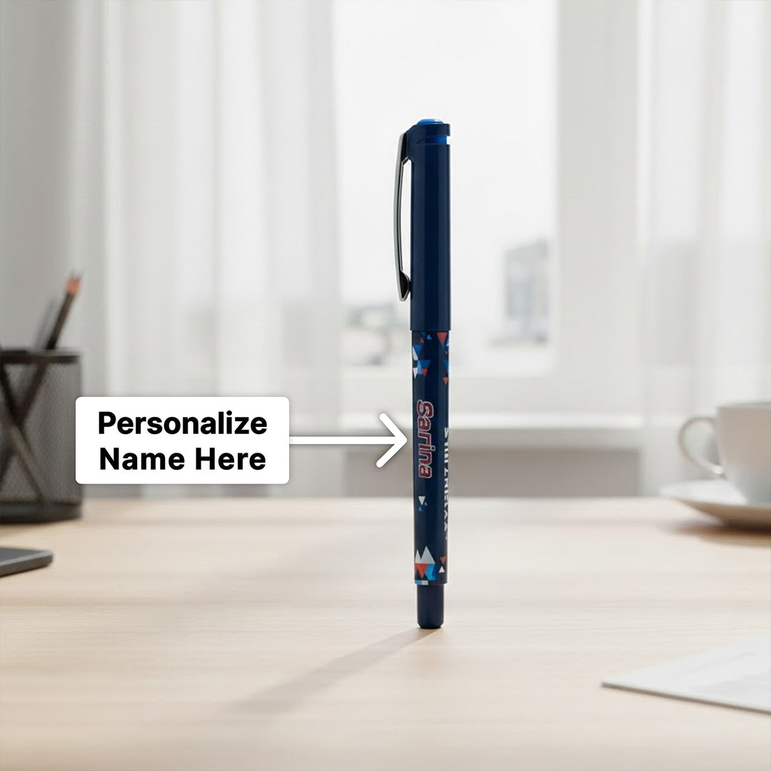 Personalized Reynolds Trimax Roller Ball Pen (Blue, 0.5 mm) | Love Craft Gifts