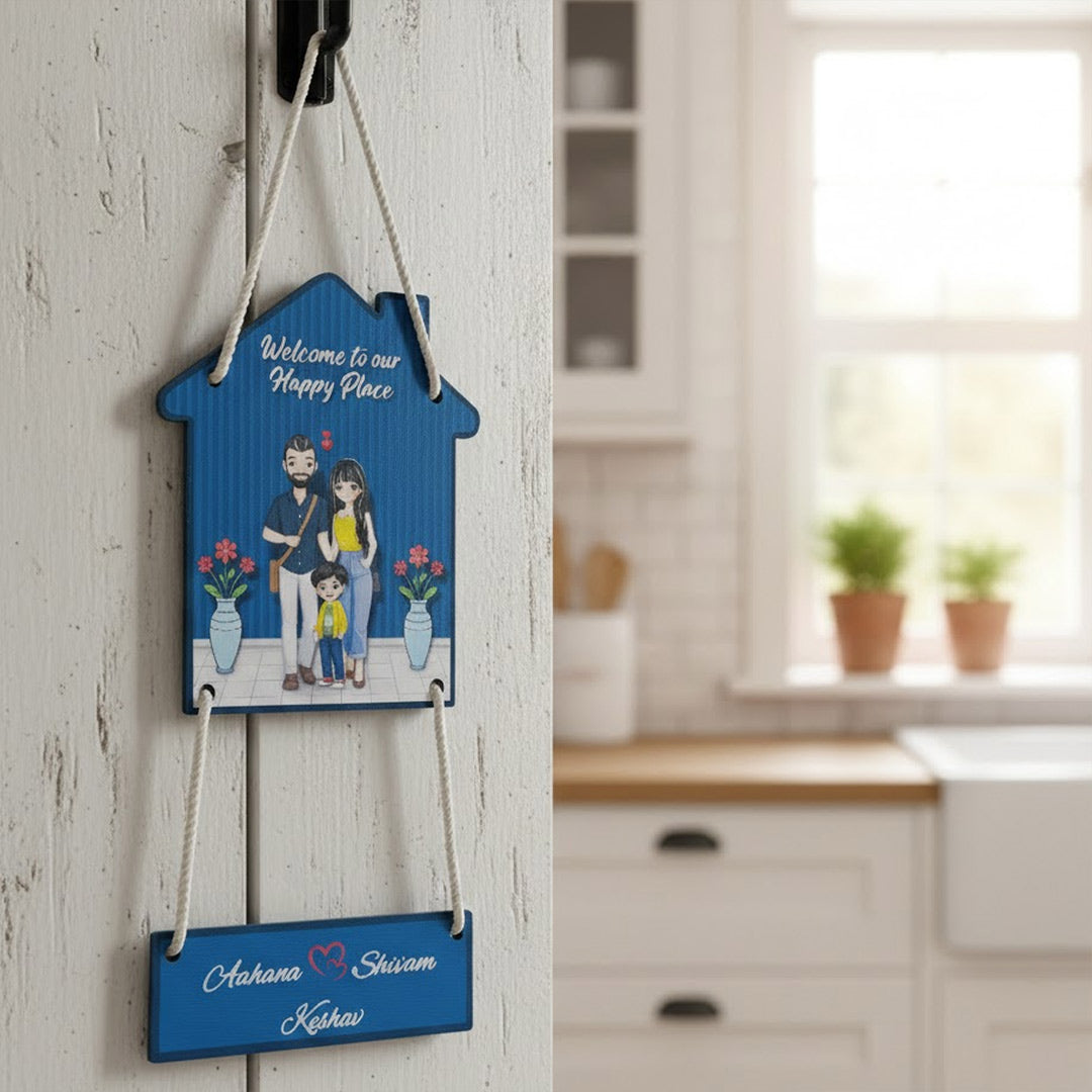 Personalized Family Home Wall Hanger (6×9 Inch) | Love Craft Gifts