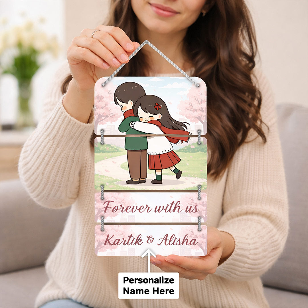 Personalized Couple Wall Hanging Frame (15x9 Inch) | Love Craft Gifts