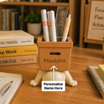 Personalized Cute Desk Pen Stand – Custom Name Organizer Holder Gift for Him & Her | Love Craft Gifts™