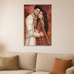 Personalized Toony Cartoon Couple Acrylic Wall Frame Custom Photo Portrait Gift 24x36" | Love Craft Gifts