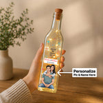 Personalized Couple Photo LED Bottle Lamp (Standard Size) – Romantic Custom Name Light Gift for Anniversary & Love Moments | Love Craft Gifts™