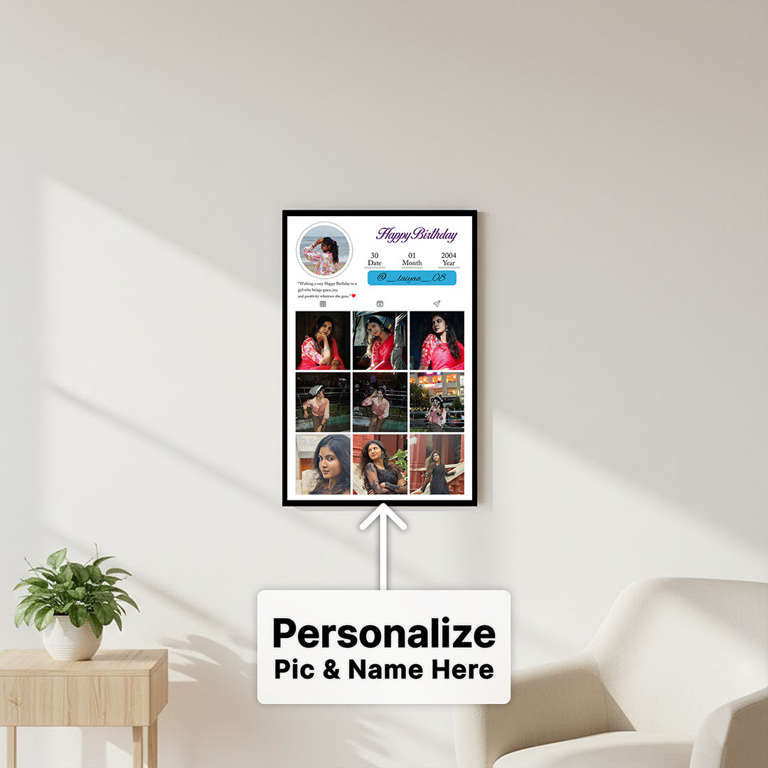 Personalized Instagram Style Photo Frame (8×12 Inch) – Custom Photo Collage Gift | Love Craft Gifts