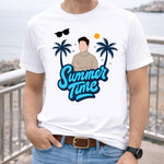 Personalized Summer Time Tropical White T-Shirt – Custom Photo Printed | Love Craft Gifts