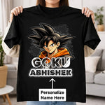 Personalized GOKU Anime Name T-Shirt for Men & Women – Custom Printed Black Tee | Love Craft Gifts