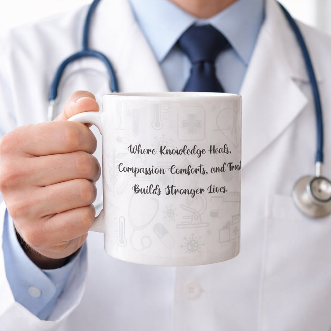 Personalized Doctor Theme Coffee Mug Custom Name Medical Gift Ceramic Cup 350ml | Love Craft Gifts