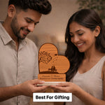 Personalized Wooden Heart Couple Name Table Top with Custom Message (6x7 Inch) Romantic Desk Décor Gift | Love Craft Gifts