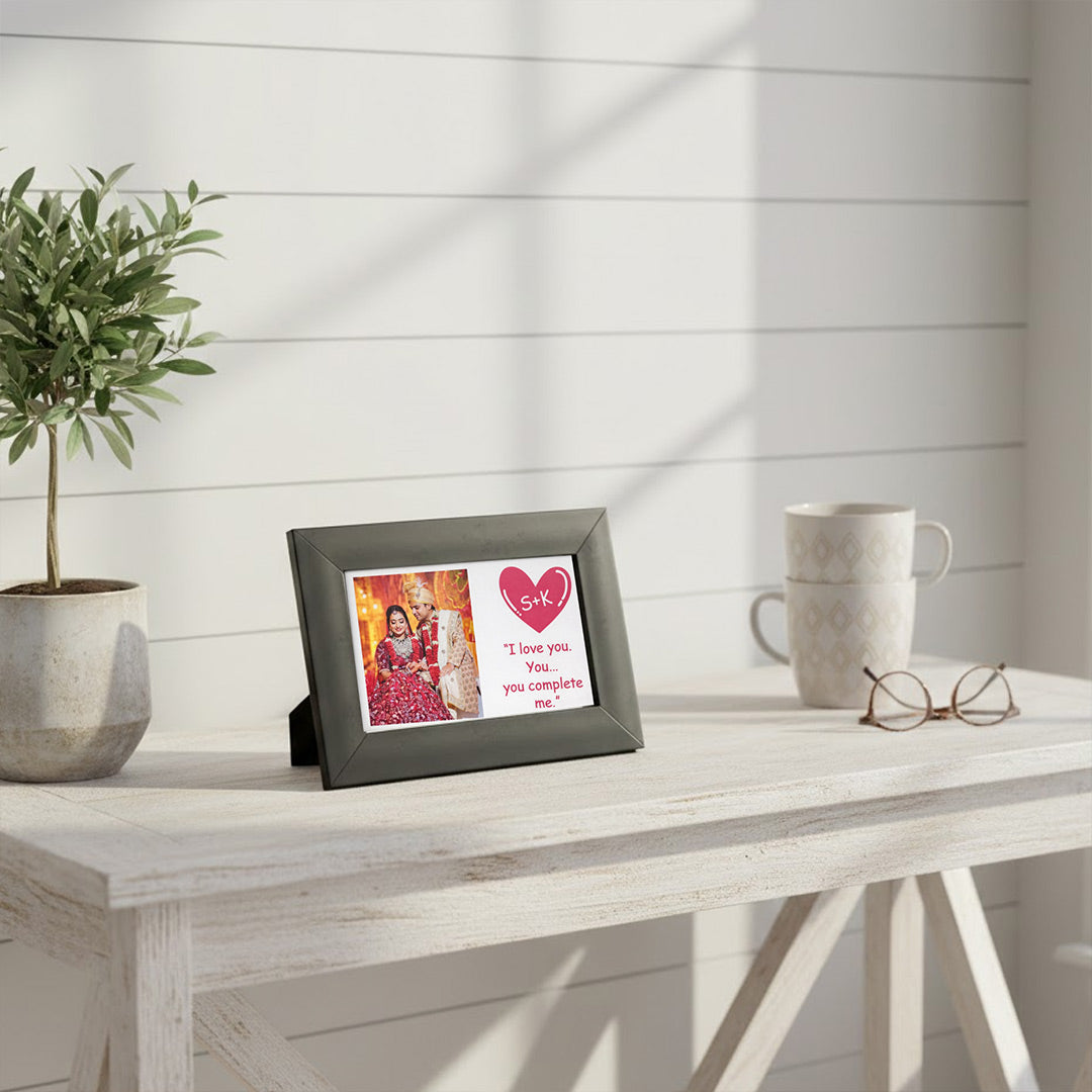 Personalized Mini Couple Photo Frame with Love Quote (6×4”) | Love Craft Gifts