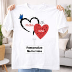 Personalized Couple Heart Name Print White T-Shirt – Unisex Casual Wear | Love Craft Gifts