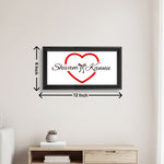 Personalized Couple Name Wall Frame with Heart Design (6x12 Inch) Custom Romantic Wall Décor Gift | Love Craft Gifts