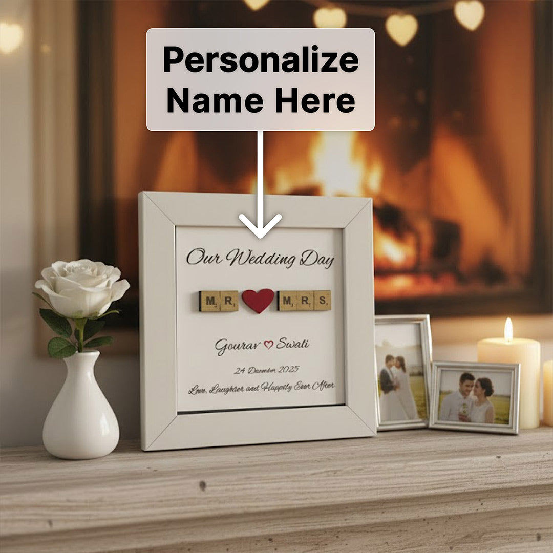 Personalized Wedding Day Photo Frame (6×6”) | Love Craft Gifts