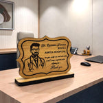 Personalized Doctor Wooden Photo Name Plate – Table Top Desk Gift (5×7 Inch) | Love Craft Gifts