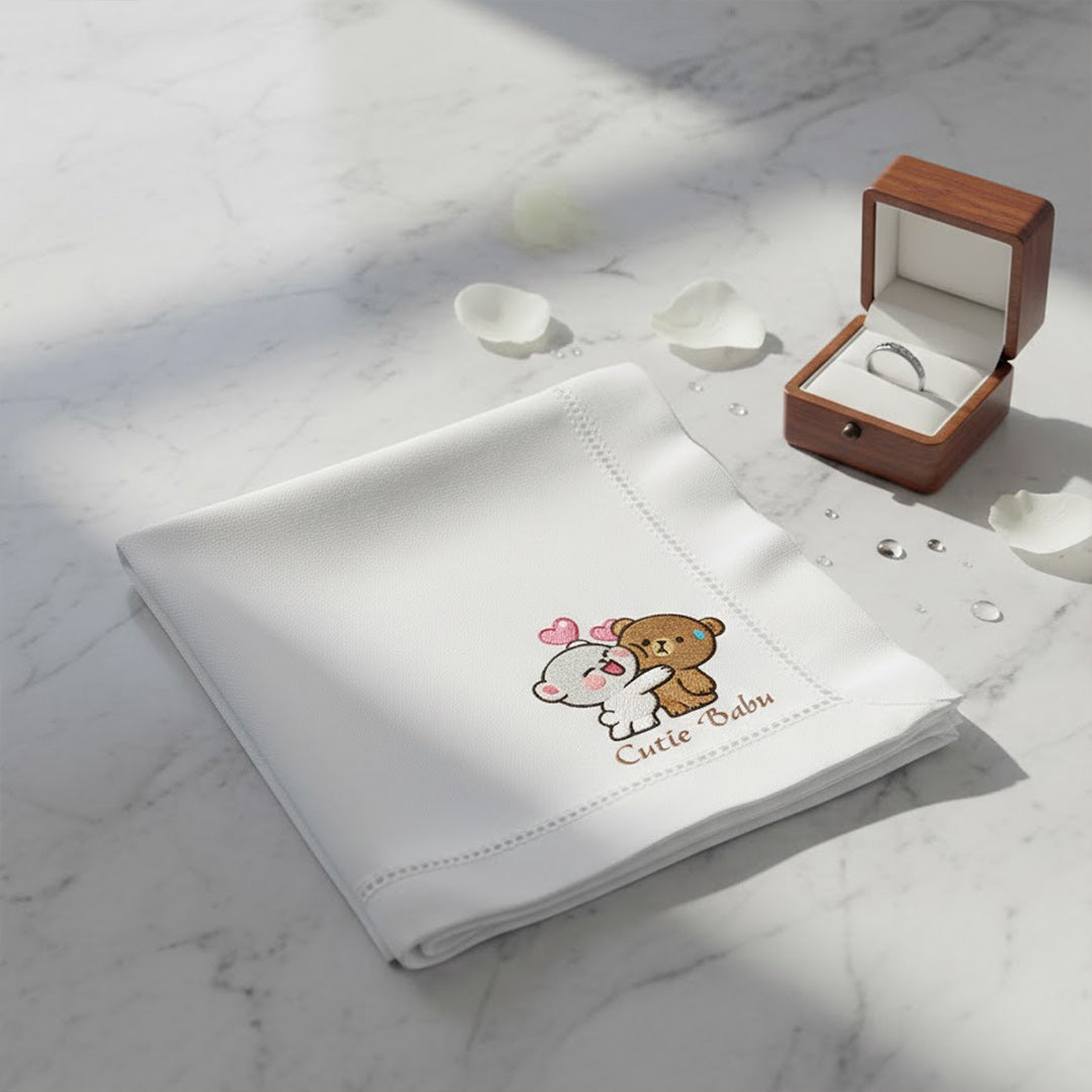 Personalized Cute Cartoon Handkerchief – “Duggu Buggu” Name Print | Love Craft Gifts