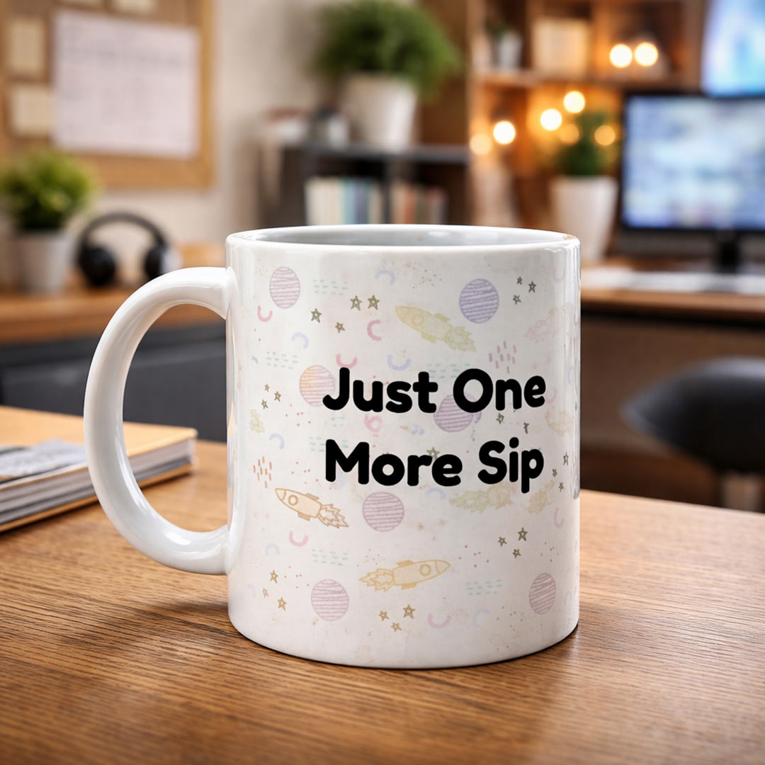 Personalized Kawaii Girl Illustration Ceramic Mug – 250ml