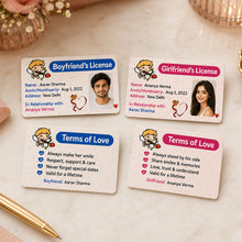 Personalized Boyfriend & Girlfriend License Photo Card Set | Romantic Gift for Couples | Love Craft Gifts™