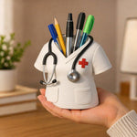 Premium Doctor White Coat Pen Stand – Personalized Medical Desk Organizer Gift with Stethoscope Design (Plastic) | Love Craft Gifts™