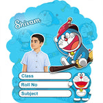 Personalized Doraemon Cartoon Kids Name Slips – Illustrated Cartoon Art School Name Stickers (2×3 Inch, 28 Stickers) | Love Craft Gifts