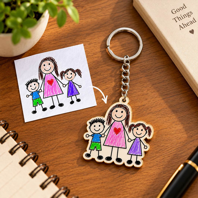 Personalized Kids Drawing Keychain 3x2" | Love Craft Gifts™