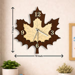 Elegant Maple Leaf Wooden Wall Clock (10x11 Inch) – Premium Decorative Home Clock Gift | Love Craft Gifts™