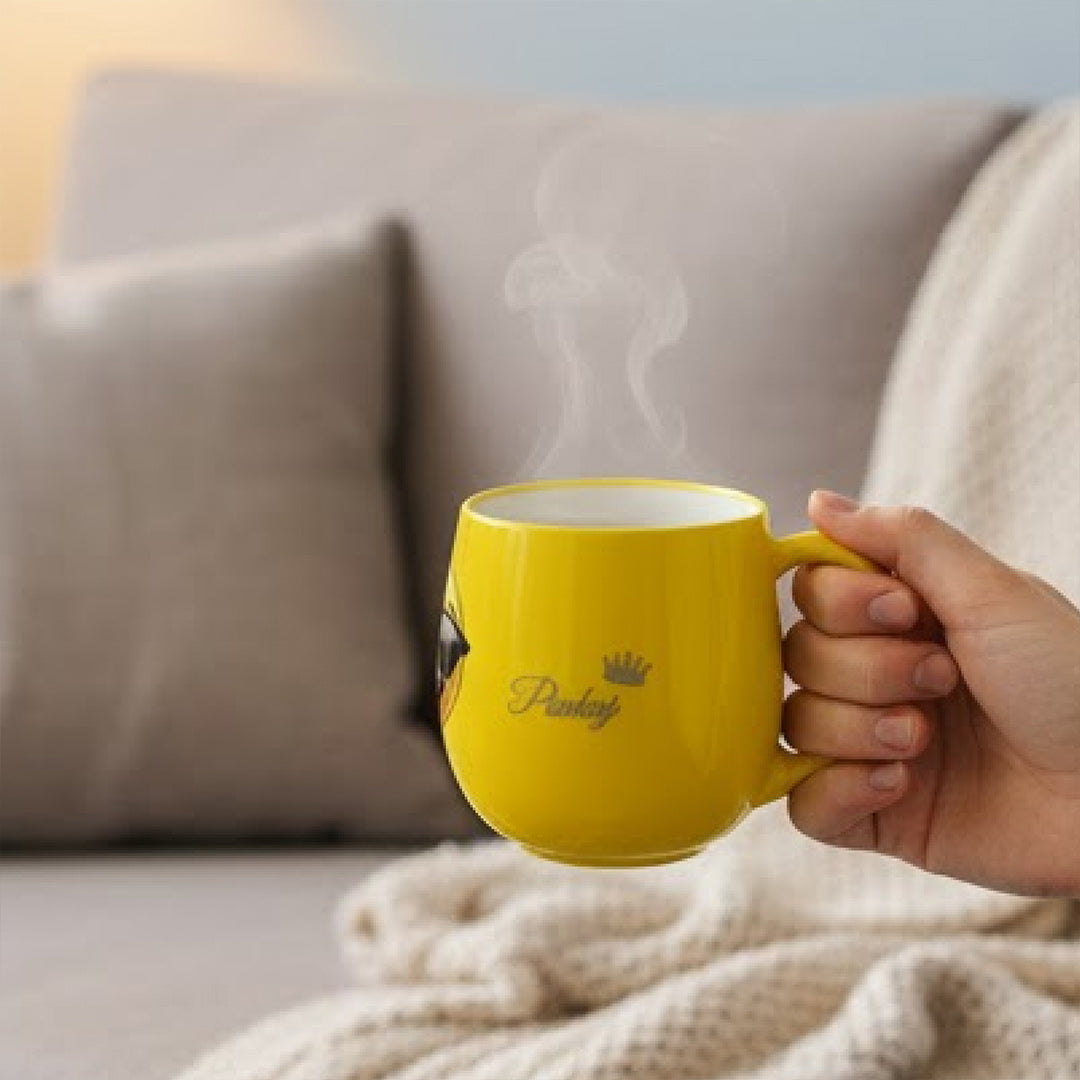 Personalized Yellow Emoji Mug with Name (250 ml) | Love Craft Gifts