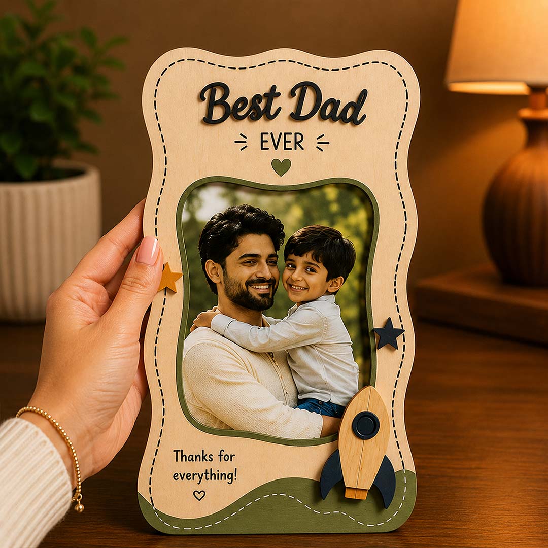 Personalized Best Dad Photo Table Frame 4x5" | Father’s Day & Birthday Gift | Love Craft Gifts™