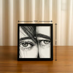 Personalized Pencil Sketch Eye Portrait Mini Wall Frame (4×4 Inch) | Love Craft Gifts