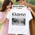 Personalized Name & Eye Photo Print White T-Shirt – Unisex Custom Wear | Love Craft Gifts