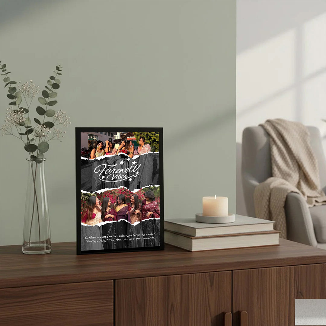 Farewell Vibes Personalized Photo Collage Wall Frame (8×12”) | Love Craft Gifts