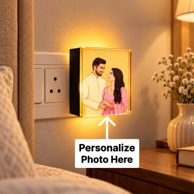 Personalized Photo Night Lamp | Custom Couple Photo Plug-in LED Night Light | Love Craft Gifts™