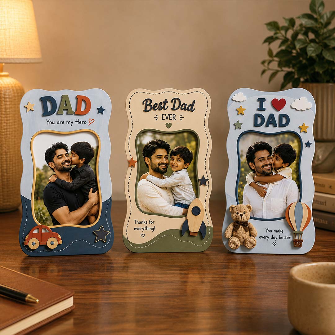 Personalized Best Dad Photo Table Frame 4x5" | Father’s Day & Birthday Gift | Love Craft Gifts™