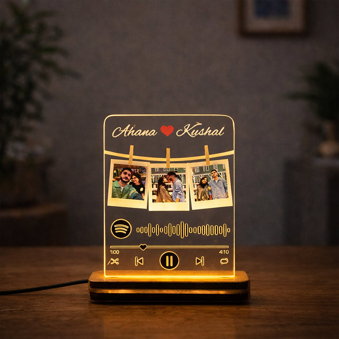 Personalized Spotify Style Acrylic LED Lamp(8x6")