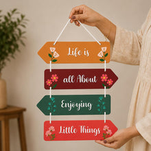 Personalized Life Is All About Enjoying Little Things Wooden Hanger | 9x15" | Love Craft Gifts™