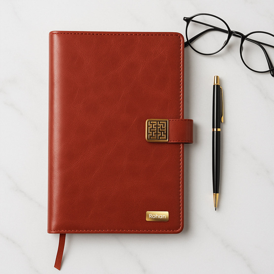 Personalized Premium Office Gift Set – Custom Diary, Pen, Card Holder & Keychain Combo | Love Craft Gifts