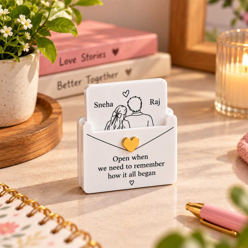 Personalized Couple Open When Message Keepsake | Memory Card Holder for Couples | Love Craft Gifts™