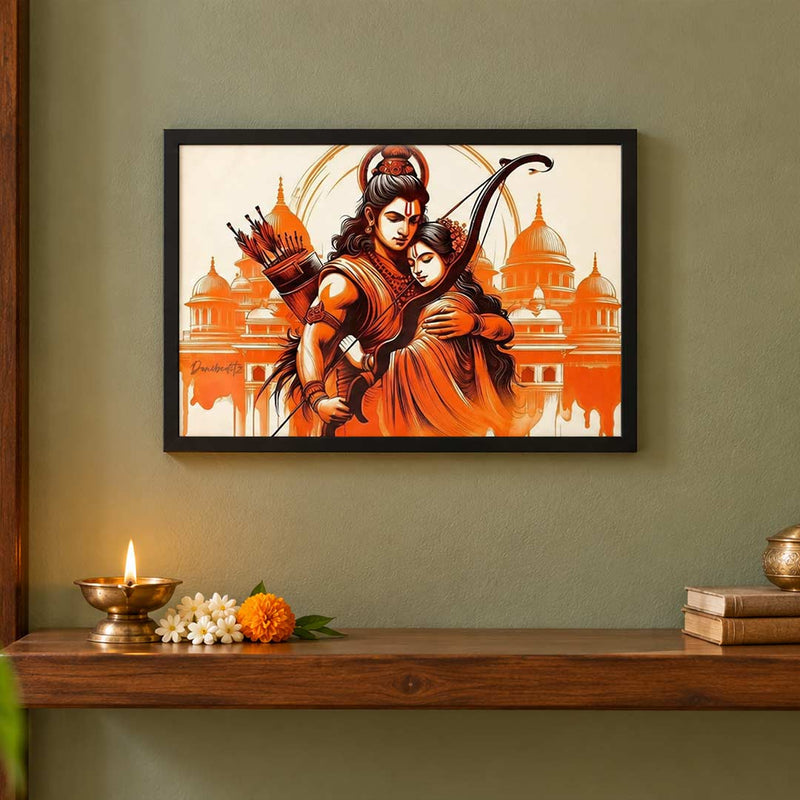 Shri Ram Sita Frame | Available in 5 Sizes | Spiritual Home Décor | Love Craft Gifts™