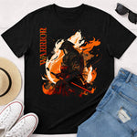 Warrior Fire Graphic Print Black T-Shirt – Unisex Casual Wear | Love Craft Gifts